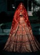  Red Sequence Lehenga with Zari Embroidery Ideal for Wedding and Festive Occasions  in Surat