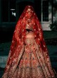  Red Sequence Lehenga with Zari Embroidery Ideal for Wedding and Festive Occasions  in Surat