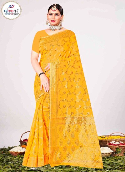 Classic White Kerala Cotton Saree with Elegant Gold Border in Surat