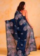 Elegant Blue Party Wear Saree Eye Catching Style and Grace  in Surat
