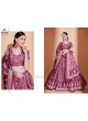 Elegant Purple Banarasi Lehenga with Digital Print and Embroidered Design  in Surat