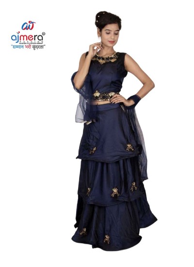 Elegant Stone Work Silk Crop Top and Skirt Set with Dupatta for Party Wear in Surat