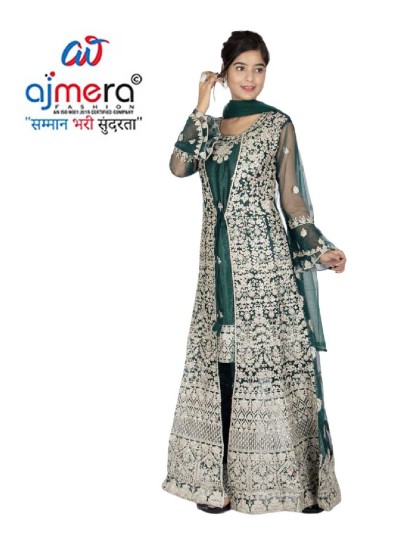 Georgette Nyra Cut Kurti Set with Skirt and Dupatta Embroidery Work in Surat