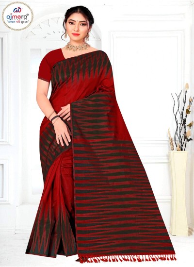 Gold Moon Design Pure Cotton Saree Elegant and Timeless Style in Surat