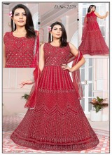 Long Net Gown Style Kurti for Weddings and Festive Occasions