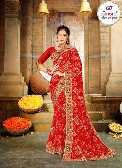 Lovely Bandhani Saree with Traditional Tie Dye Patterns in Soft Cotton Silk and Georgette in Surat