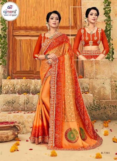 Luxurious Bandhani Gota Patti Silk Sarees Traditional Tie Dye and Elegant Embellishments in Surat