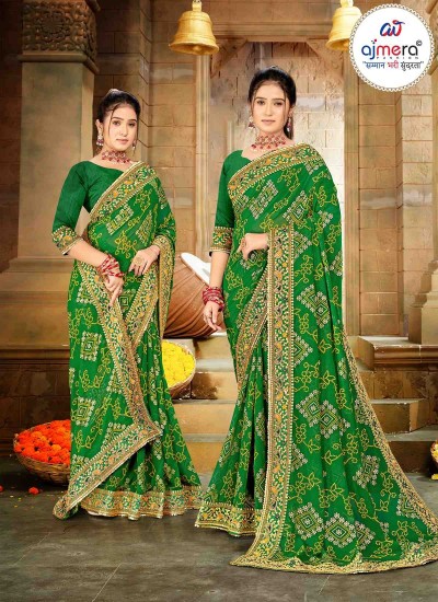 Modern Bandhani Saree with Sleek Design in Cotton Silk and Georgette in Surat