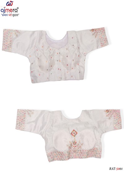 Opulent Silk Designer Blouse with Embellished Neckline in Surat