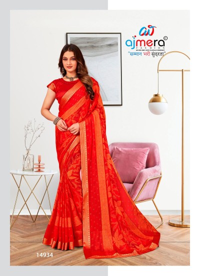Rangoli Georgette Saree with Simple and Modern Design in Surat