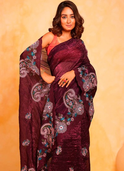 Shop Elegant Georgette Sarees for Parties with Art Silk Blouse in Surat