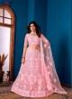 Three Piece Net Pair Lehenga Set with Embroidery and Polythene Packing  in Surat