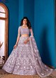 Three Piece Net Pair Lehenga Set with Embroidery and Polythene Packing  in Surat