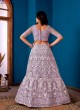 Three Piece Net Pair Lehenga Set with Embroidery and Polythene Packing  in Surat